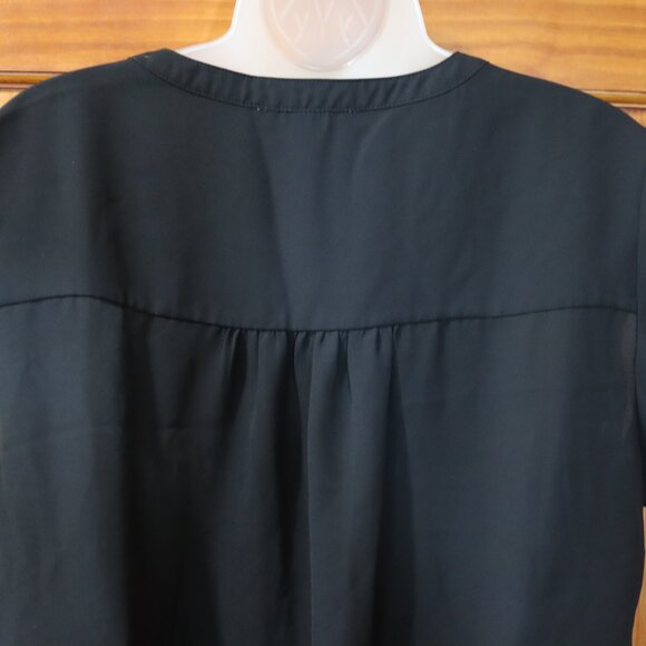 Daniel Rainn Black Cap Sleeve Button And Eyelet Blouse LG - Picture 8 of 12